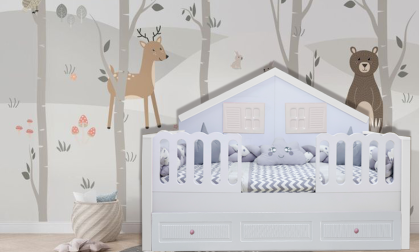 Minimo Soho Beyaz Full MDF 90x190 Duvar Çatılı Yavrulu Karyola