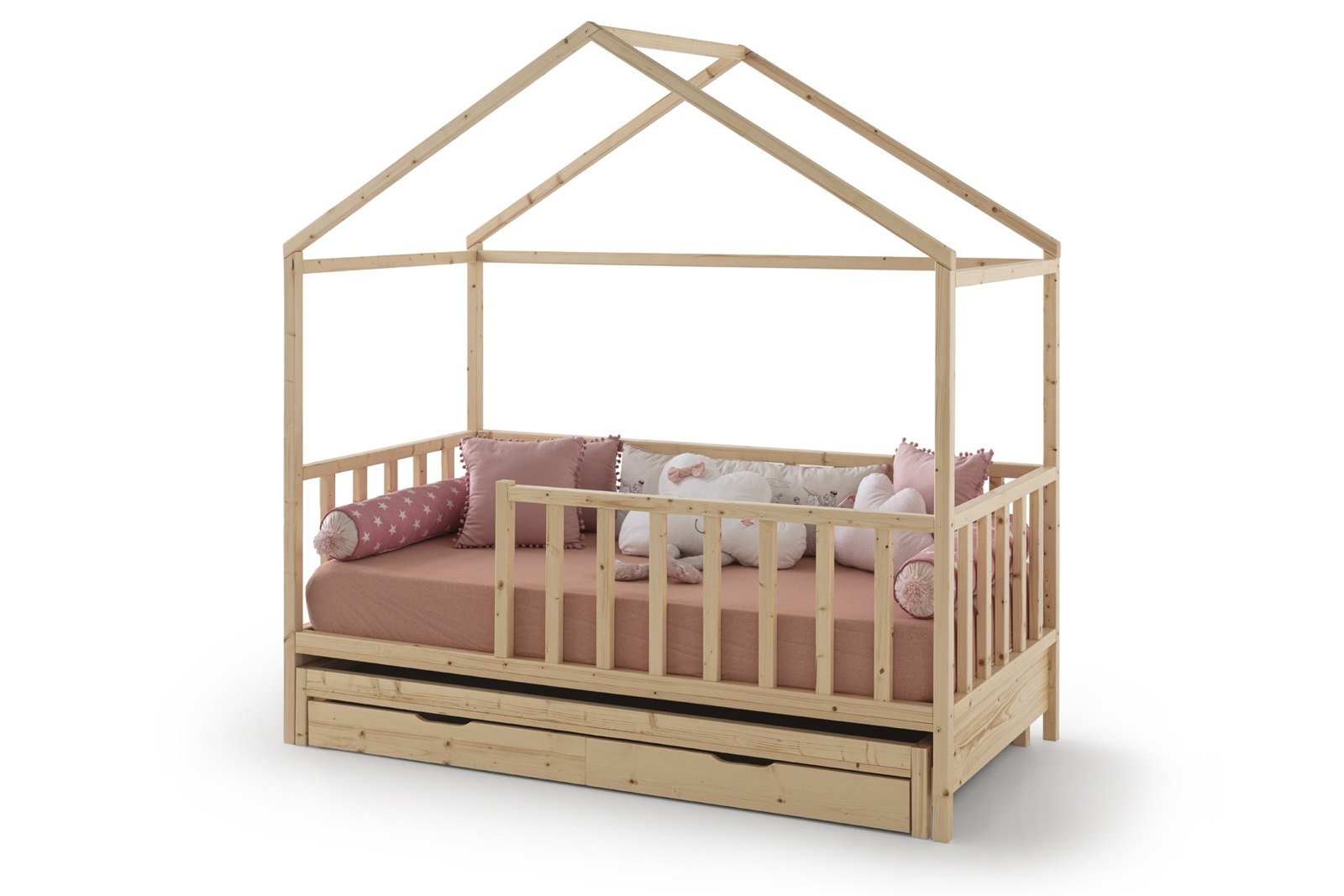 Minimo Yuva Çatılı Montessori Karyola - 2 Çekmece ve Yavru Yataklı - Görsel 2