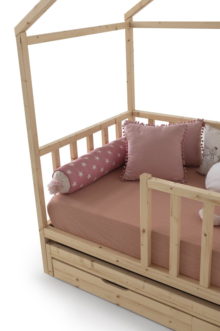 Minimo Yuva Çatılı Montessori Karyola - 2 Çekmece ve Yavru Yataklı - Görsel 3