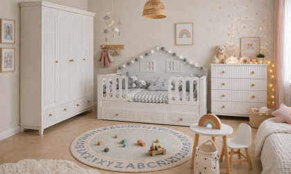 Minimo %100 MDF Bohem Duvar Çatılı Mega Bebek & Çocuk Odası Takımı