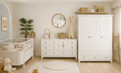 Minimo %100 MDF Bohem Maxi Bebek Odası Takımı ( 3 Kapılı Dolap & Bonnie Şifonyer & Büyüyen Beşik )