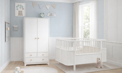 Minimo %100 MDF Bonnie 2 Kapılı Gardırop & %100 MDF Bohem 80x130 cm ( 80x180 cm ) Büyüyen Beşik