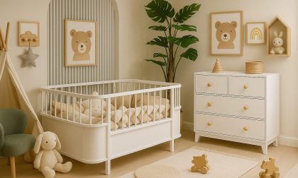 Minimo %100 MDF Bonnie 4 Çekmeceli Şİfonyer & %100 MDF Bohem 80x130 cm ( 80x180 cm ) Büyüyen Beşik
