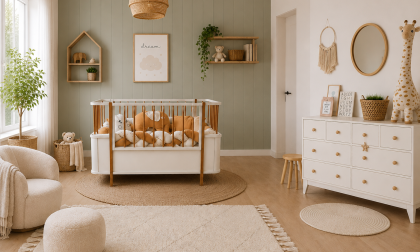Minimo %100 MDF Bonnie 8 Çekmeceli Şİfonyer & %100 MDF Bohem Ahşap Beyaz 80x130 cm ( 80x180 cm ) Büyüyen Beşik
