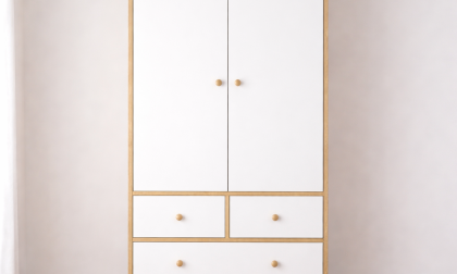 Minimo % 100 MDF Bonnie Ahşap Beyaz 2 Kapılı Bebek & Çocuk Gardırop