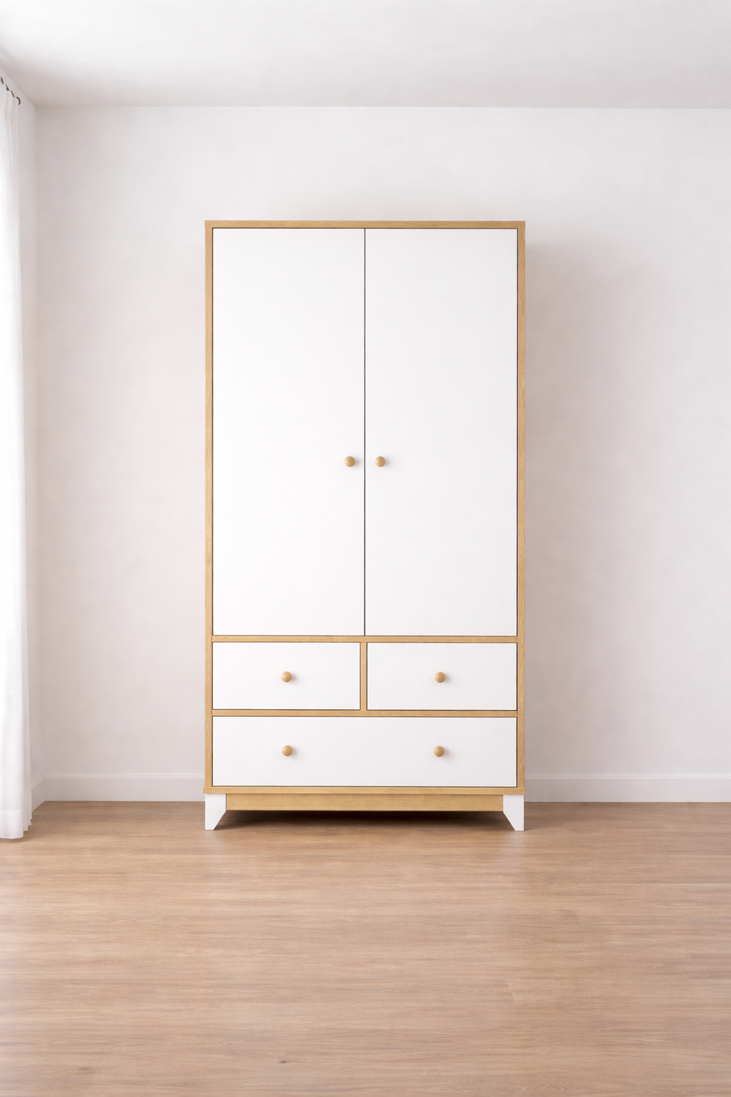 Minimo % 100 MDF Bonnie Ahşap Beyaz 2 Kapılı Bebek & Çocuk Gardırop