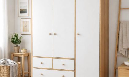 Minimo % 100 MDF Bonnie Ahşap Beyaz 3 Kapılı Bebek & Çocuk Gardırop