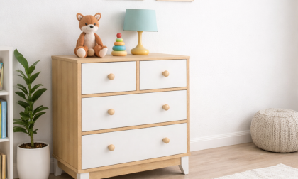 Minimo %100 MDF Bonnie Ahşap Beyaz 4 Çekmeceli Bebek & Çocuk Şifonyer