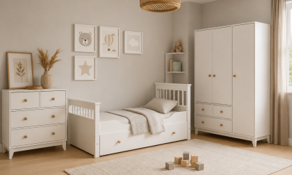 Minimo %100 MDF Bonnie Bebek&Çocuk Odası ( 3 Kapılı Dolap & 4 Çekmeceli Şifonyer & 90x190 Yavrulu Karyola)