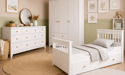 Minimo %100 MDF Bonnie Mega Bebek Odası (3 Kapılı Dolap & 8 Çekmeceli Şifonyer & 90x190 Yavrulu Karyola)