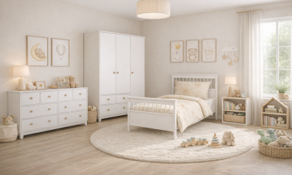 Minimo %100 MDF Bonnie Mega Bebek Odası (3 Kapılı Dolap & 8 Çekmeceli Şifonyer & 90x190 Yavrusuz Karyola)