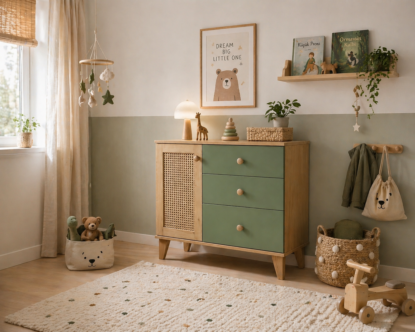 Minimo %100 MDF Greenwood Bebek & Çocuk Şifonyer