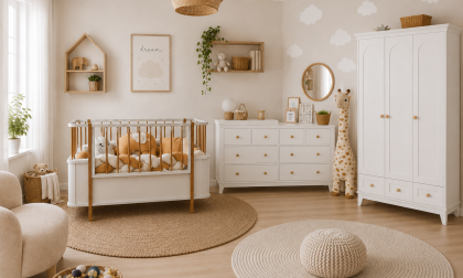 Minimo %100 MDF Oslo Maxi Ahşap Beyaz Bebek Odası Takımı (3 Kapılı Dolap & Bonnie Şifonyer & Büyüyen Beşik)