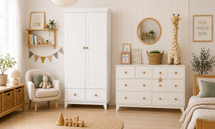 Minimo %100 MDF Soho 2 Kapılı Bebek&Çocuk Gardırop & Bonnie 8 Çekmeceli Şifonyer