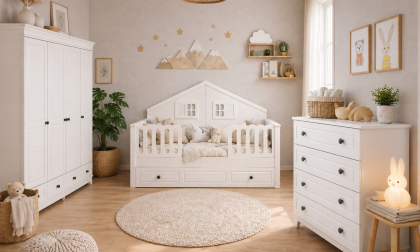Minimo %100 MDF Stella Beyaz Mega Duvar Çatılı Bebek&çocuk Odası Takımı