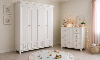 Minimo %100MDF Bohem 4 Kapılı Dolap & Bohem Şifonyer