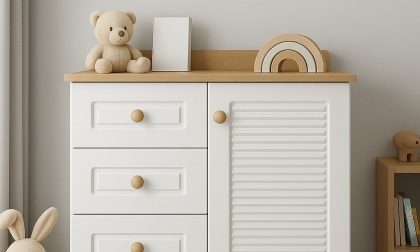 Minimo Panjur Ahşap Beyaz Full MDF Bebek & Çocuk Odası Şifonyer