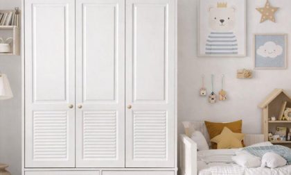 Minimo Panjur Beyaz Full MDF 3 Kapılı Bebek & Çocuk Gardırop