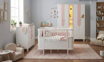 Minimo Romantik Mdf Bebek Odası Takımı