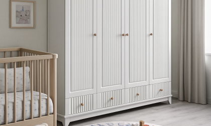 Minimo Soho Beyaz Full MDF 4 Kapılı Bebek & Çocuk Gardırop