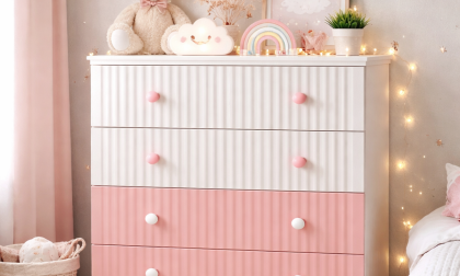 Minimo Soho Pembe Full MDF Bebek & Çocuk Odası Şifonyer