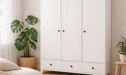 Minimo Stella Beyaz Full MDF 3 Kapılı Bebek & Çocuk Gardırop