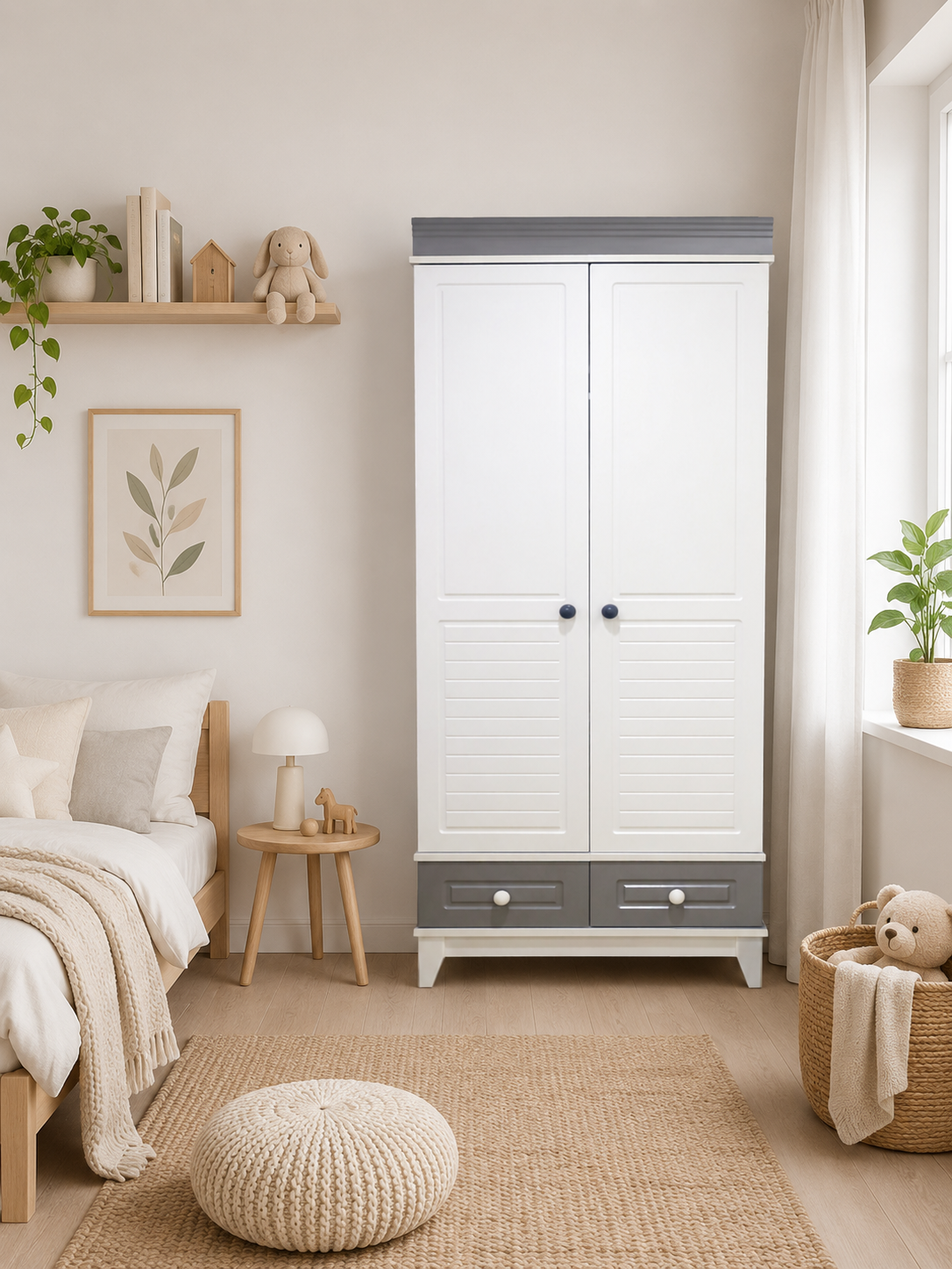 Minimo Stella Full MDF 2 Kapılı Bebek & Çocuk Gardırop