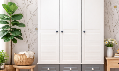 Minimo Stella Gri Beyaz Full MDF 3 Kapılı Bebek & Çocuk Gardırop